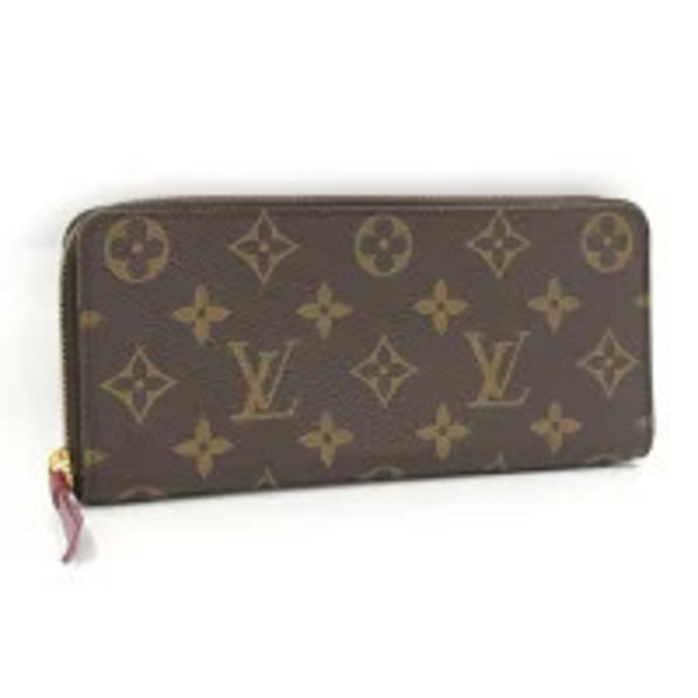 LOUIS VUITTON Portefeuille Clemence Round Zip Long Wallet Monogram Fuschia Pink